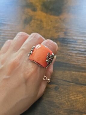 Vintage Coral Statement Ring — Women Jewelry